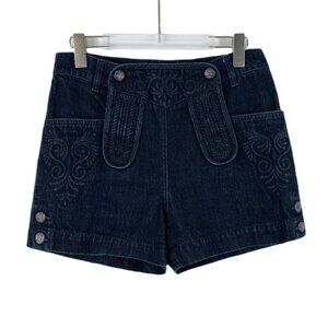 Chanel Deep navy blue cotton casual denim shorts